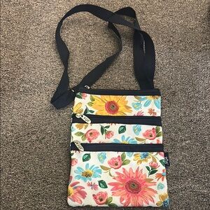 Blue and Yellow Crossbody Bag with Adjustable Strap